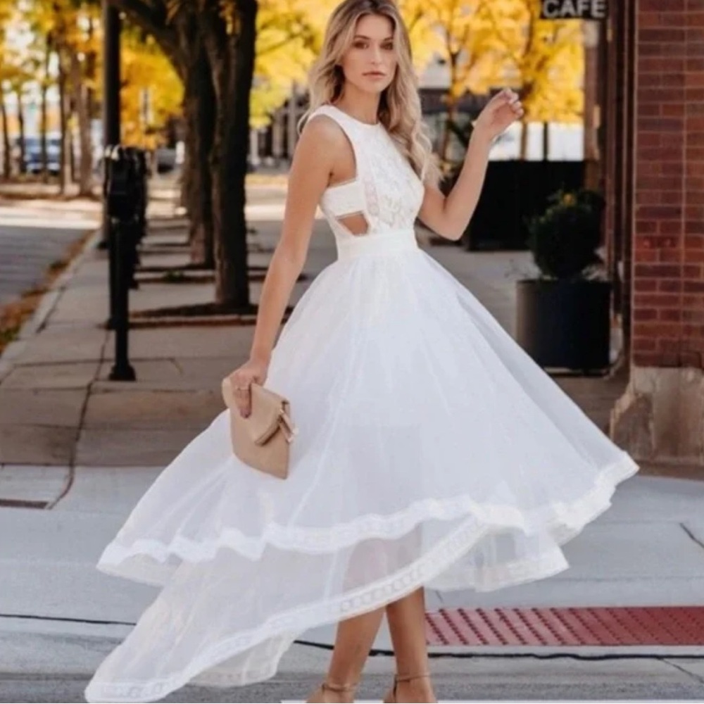 NWT White Lace and Tulle Dress